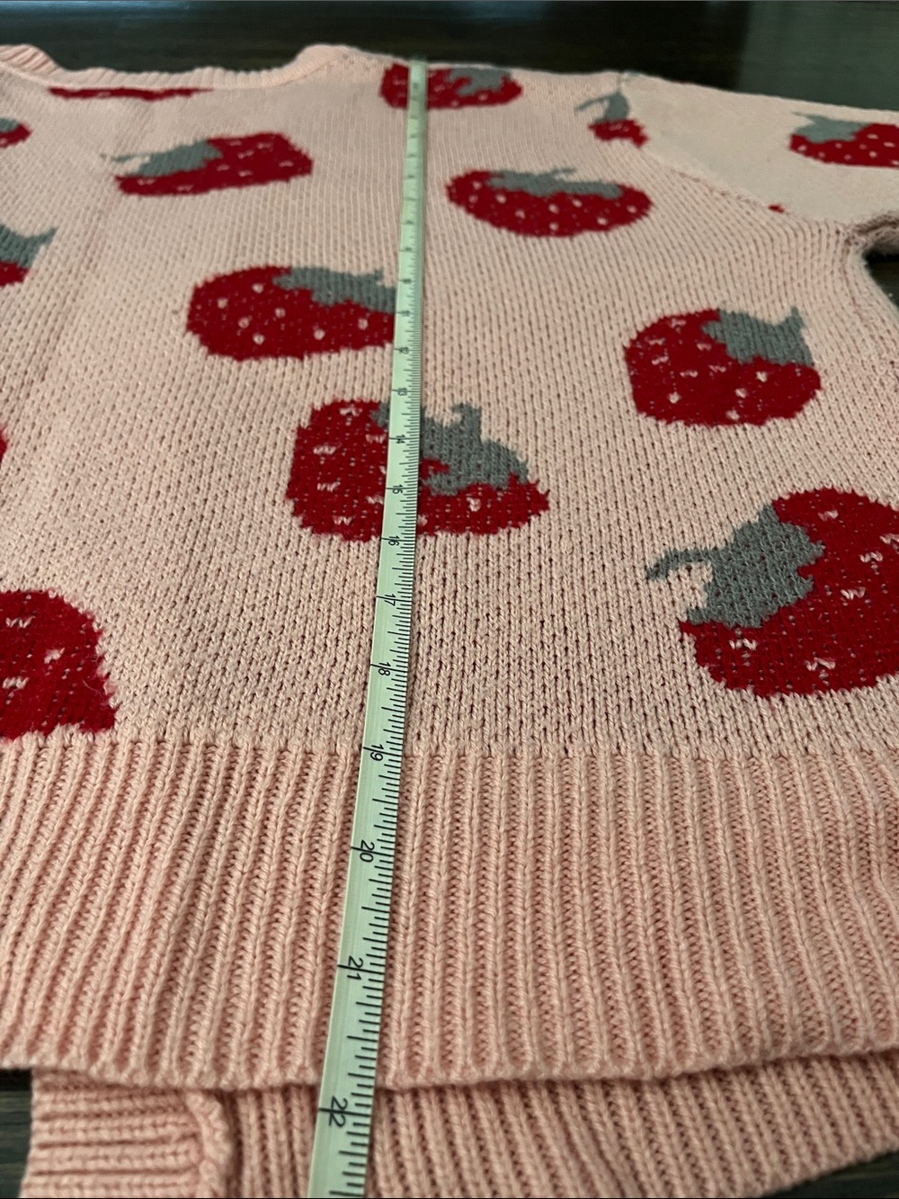 SALE 3/$15 Strawberry Cardigan size Med - Picture 4 of 5